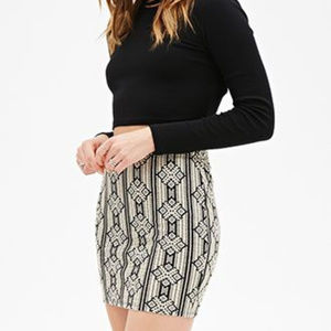 Forever 21 Geo Striped Mini Skirt